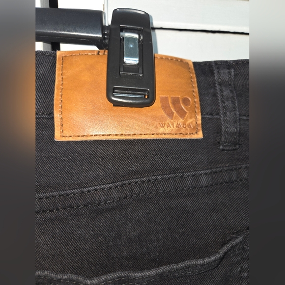 Waimea Men's 36x32 Black Distressed Moto Jeans with Reflective Stripes - Picture 10 of 13